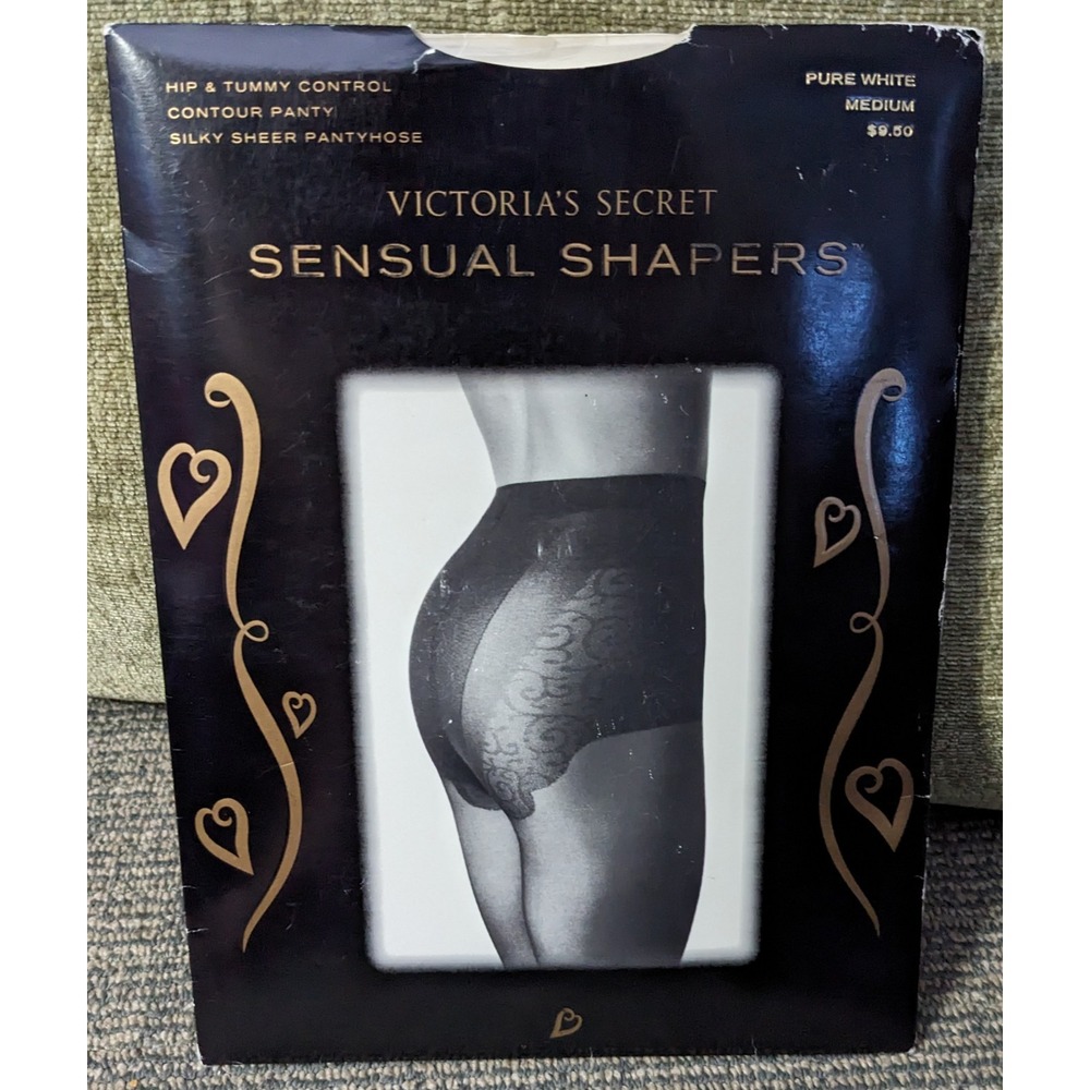 Sensual Shapers Hip Tummy Control Pantyhose Victorias Secret Medium Pure White